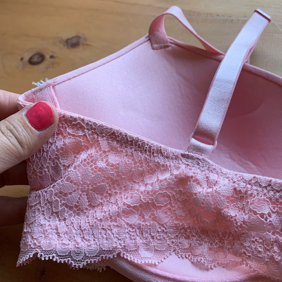 NWOT / 34D / La Vie en Rose / Soft Pink & Lace Bra - Picture 7 of 8